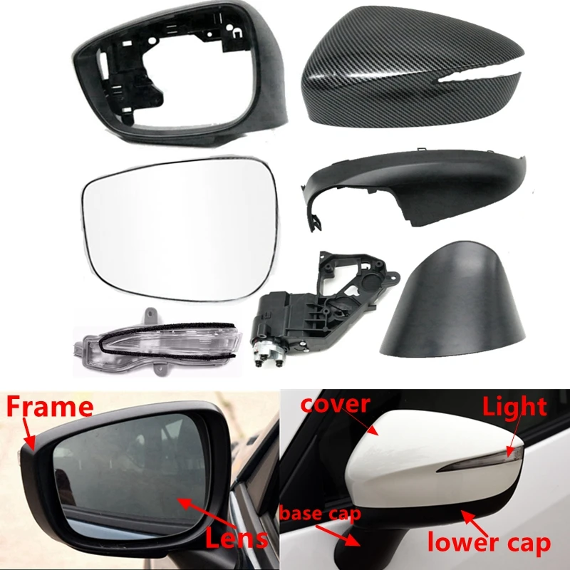 

Car Side Mirror Cover Turn Signal Light Lamp Glass Lens Mirror Frame Lower Base Cap For Mazda CX-5 CX5 2015 2016