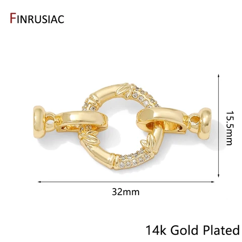 Застежки-крючки FINRUSIAC латунь позолота 14K с родиевым покрытием