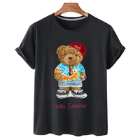 100 cotton hawaiian bear short sleeve t shirt womens 2022 summer womens casual t shirt short sleeve t shirt mens t shirt