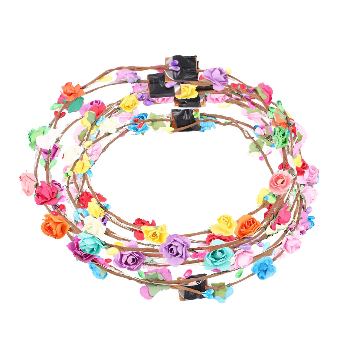 

9pcs LED Flower Wreath Headband Luminous Flower Headpiece Wedding Festival Holiday Party Headdress for Ladies ( Mixed Color )