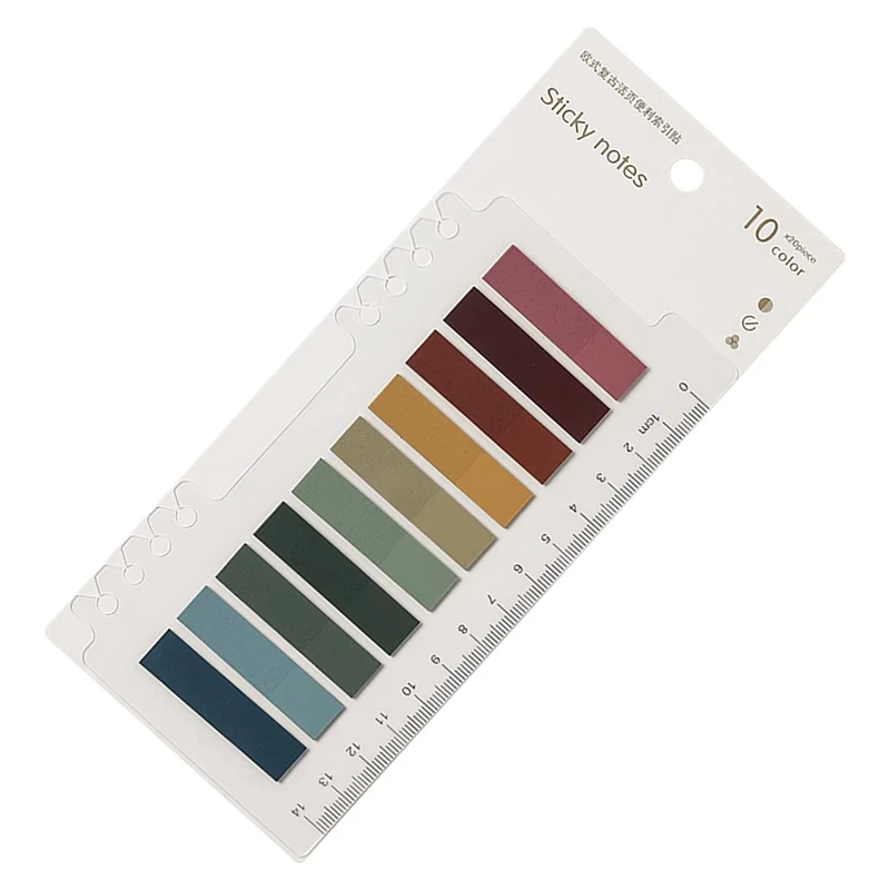 

200Pcs Colored Page Markers, Sticky Tabs In 10 Colors,Neon Sticky Notes Flags,Waterproof Writable Page Flags