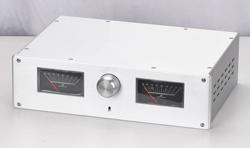 

Silver VU Meter All Aluminum Amplifier Chassis / Tube Preamp Outer Casing AMP Enclosure / Case / DIY Box (360*100*248mm)
