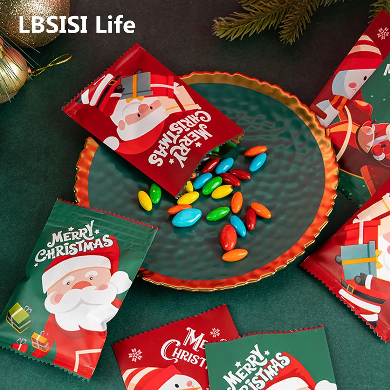 

100 шт., рождественские пакеты для печенья LBSISI Life для конфет ручной работы
