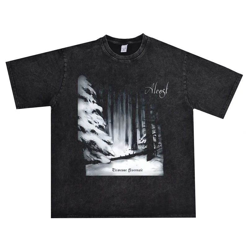 Футболка с короткими рукавами и принтом Rock Metal Alcest Band Direct Injection плотный хлопок