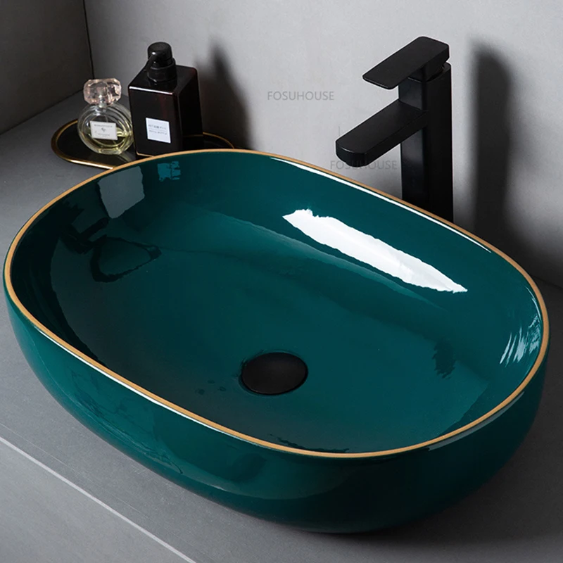 Современная керамическая раковина для ванной комнаты миниатюрная