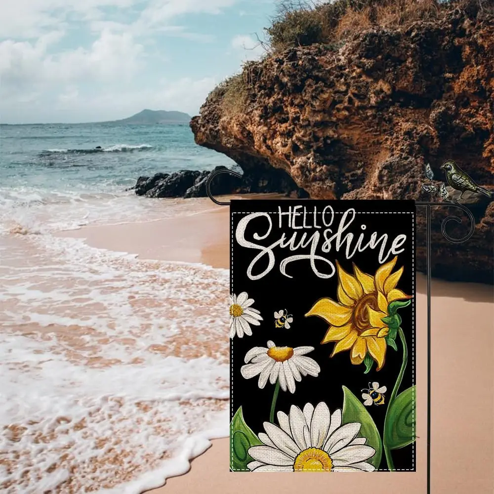 GEEORY летний садовый флаг 12 5x18 дюймов цветочный декоративный двусторонний Hello Sunshine