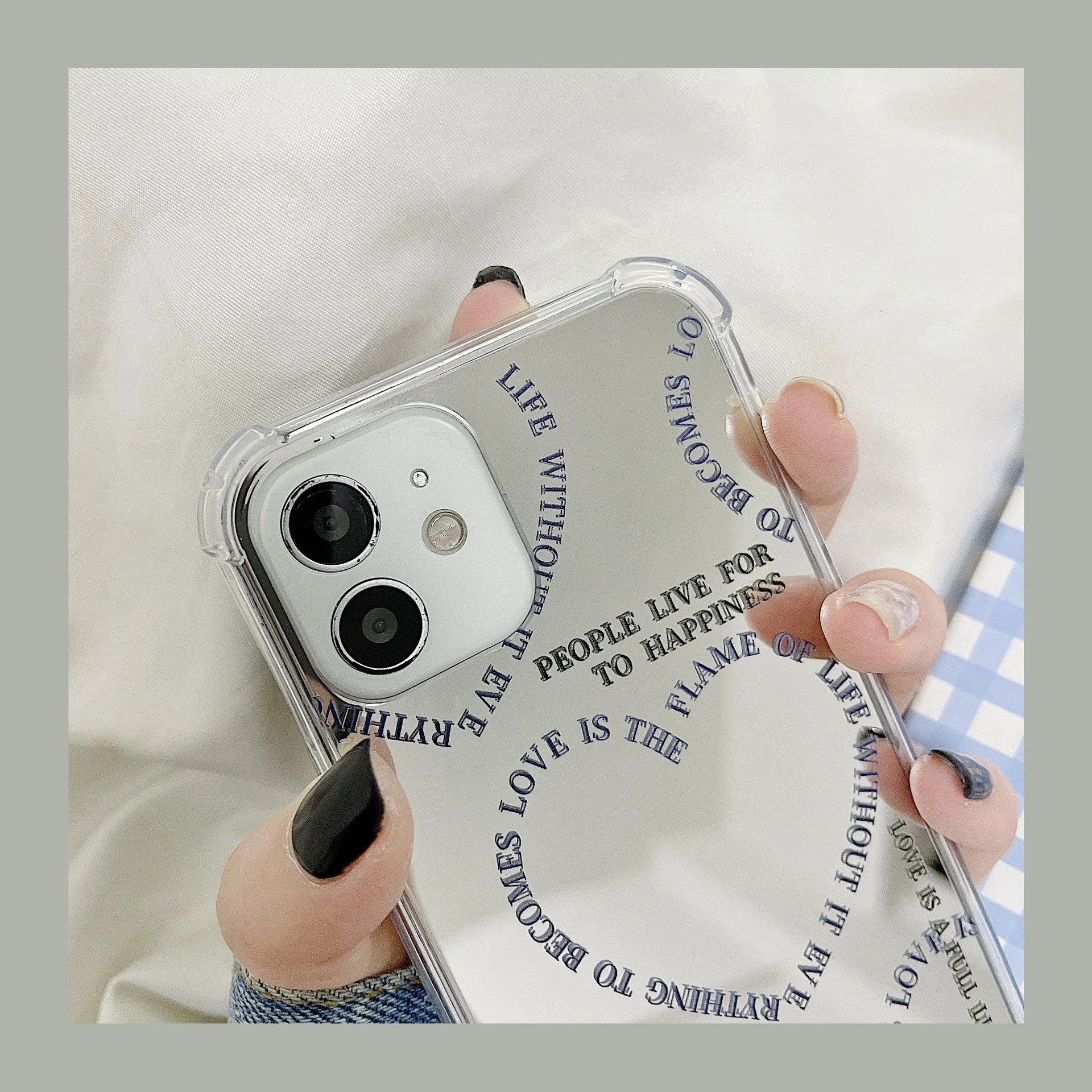 

Heart Makeup Mirror Phone Case For iPhone 14 12 13 11 8 7 6 Plus Pro MAX XR X XS Soft TPU Silicone Shockproof Bumper Cover