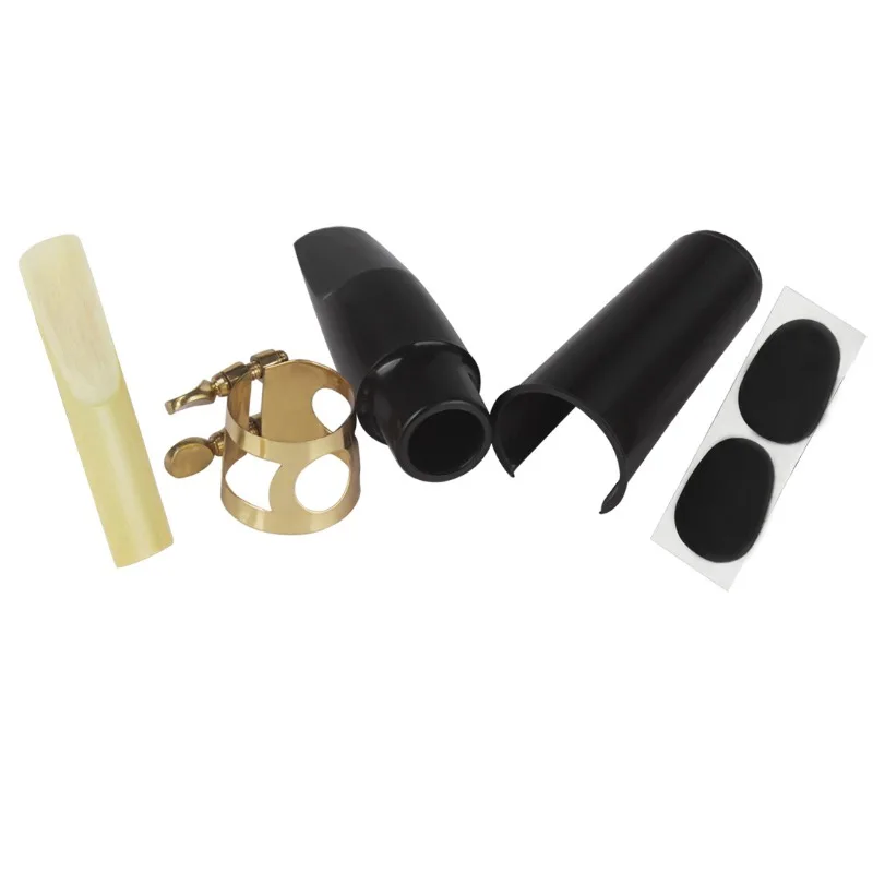 

Alto Sax Saxophone Mouthpiece Plastic with Cap Metal Buckle Reed Mouthpiece Patches Pads Cushions