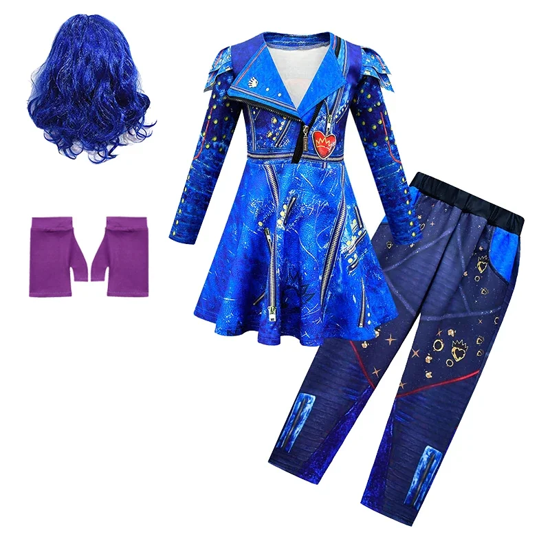 Костюм для косплея девочек Descendants 3 Mal детский маскарадный костюм Эви на Хэллоуин