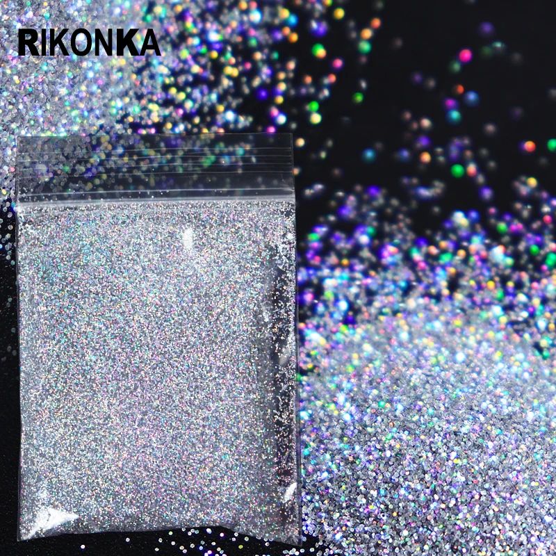 

10G 0.2mm Holographic Silver Gold Glitter Nail Powder Shining Laser Chrome Bulk Fine Pigment Dust Polish UV Nail Art Decorations