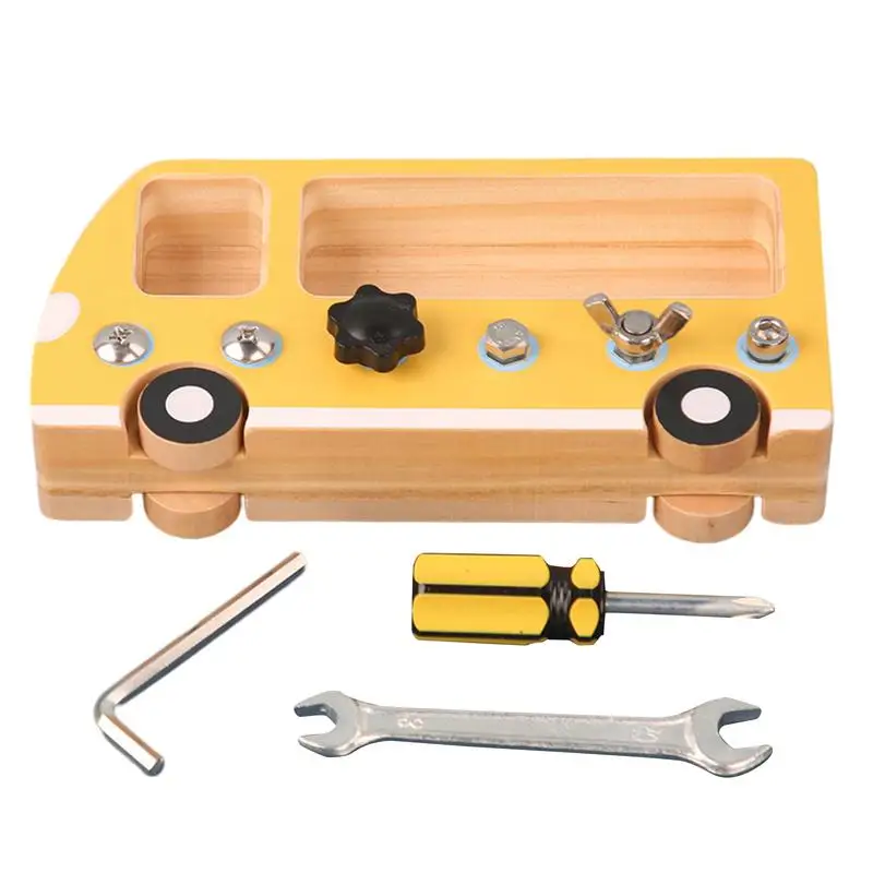 

Early Childhood Education Toys For Children Screwing Screws Children's Montessori Daily Life Teaching Aids Busyboard Bus