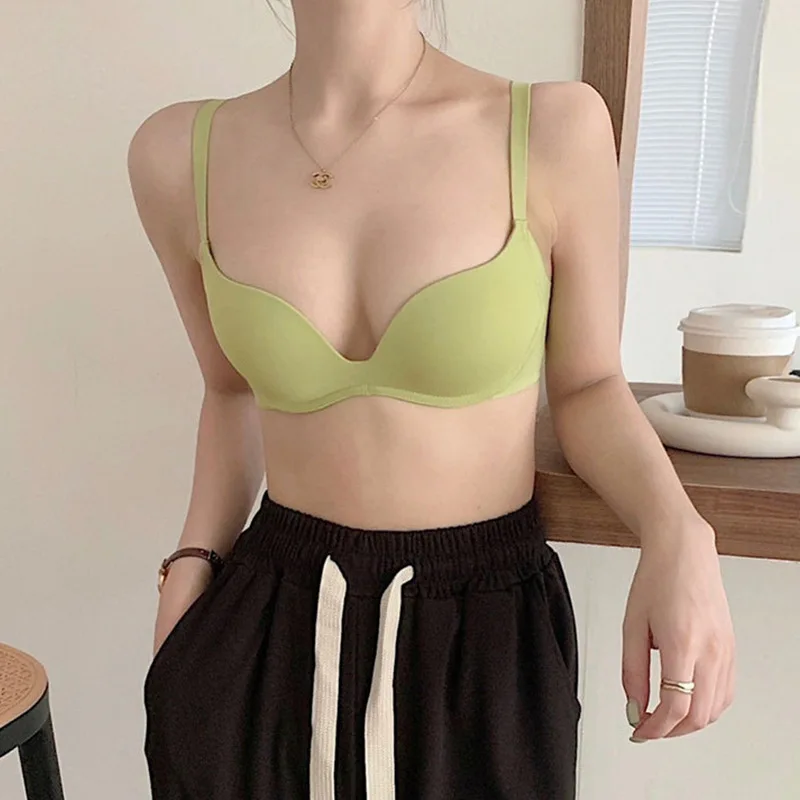 

Japanese Japanese Style Original Order Breasts Contracting Push up Sexy One Piece Nude Feel Seamless Bra Girl's Underwear