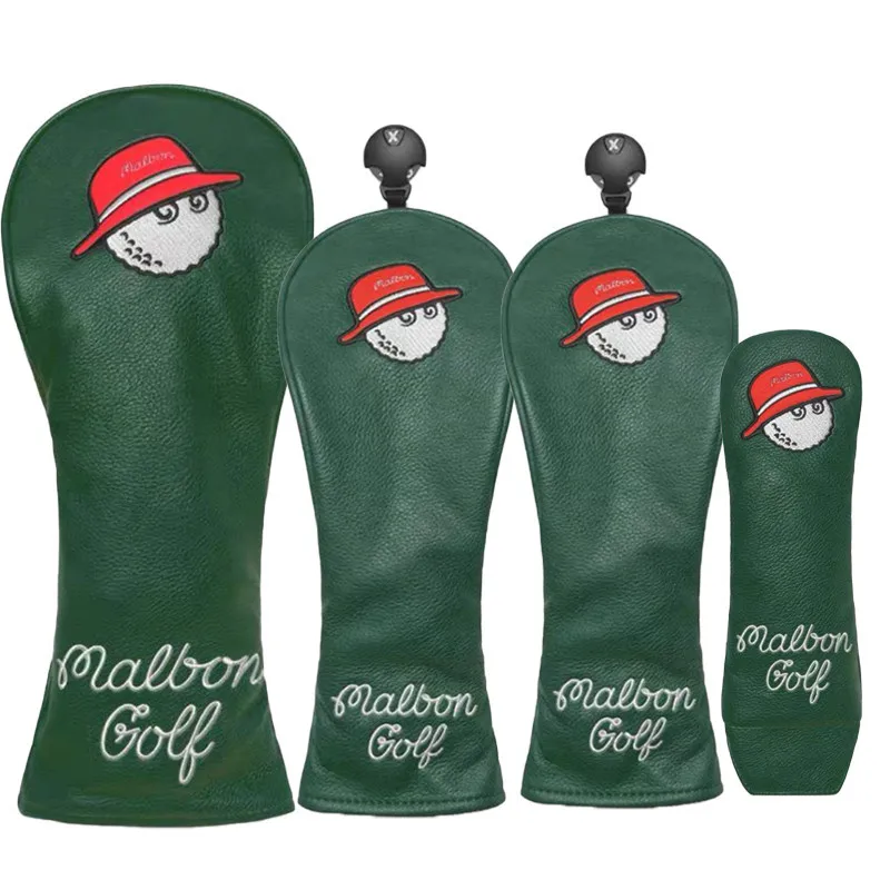 Malbon Golf Club Driver Fairway Woods Hybrid Putter And Mallet Putter Headcover Fisherman's Hats Design Original factory green