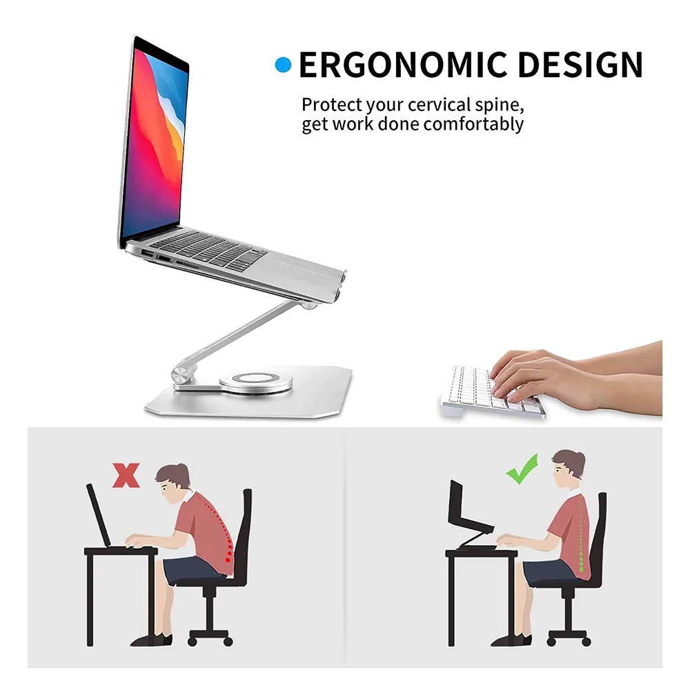 Регулируемая подставка для ноутбука 10-17 3 дюймов вращающаяся на 360 градусов