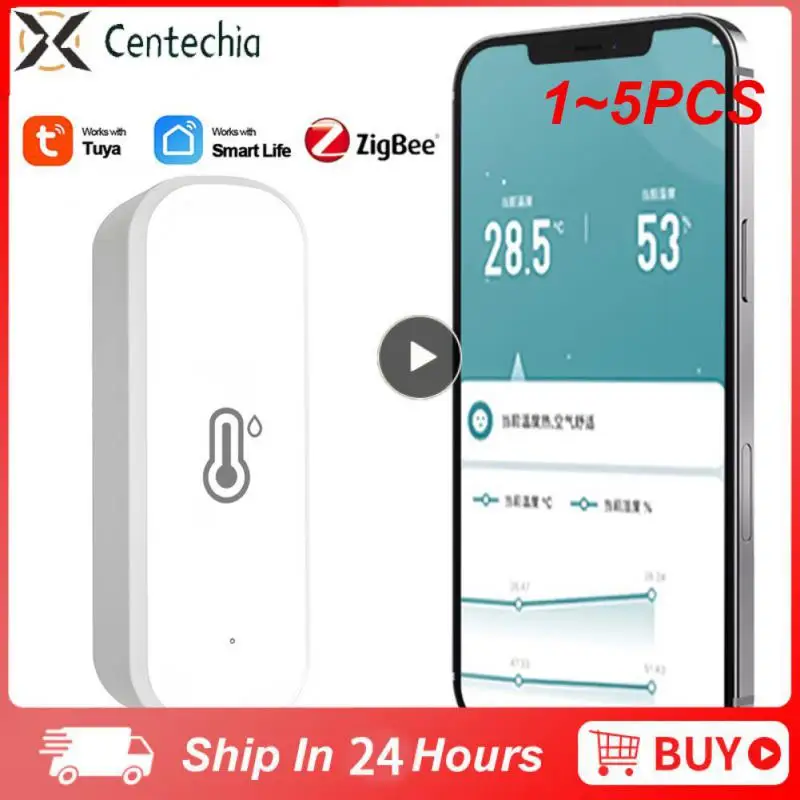 

Датчик температуры и влажности Tuya ZigBee/Wi-Fi, домашний подключенный термометр, совместимый с Smart Life, Alexa, Google Assistant, 1 ~ 5 шт.