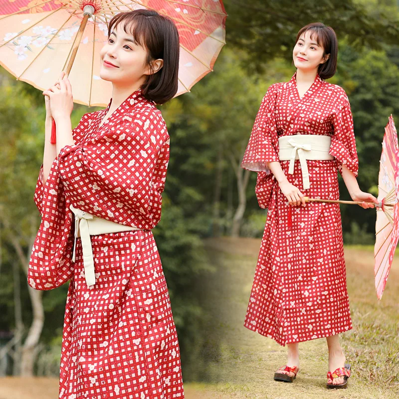 

Edo Period Red Kimono Japanese Traditional Clothing House Robe Yukata Loose Pajamas Mother Daughter Matching Cloth Halloween