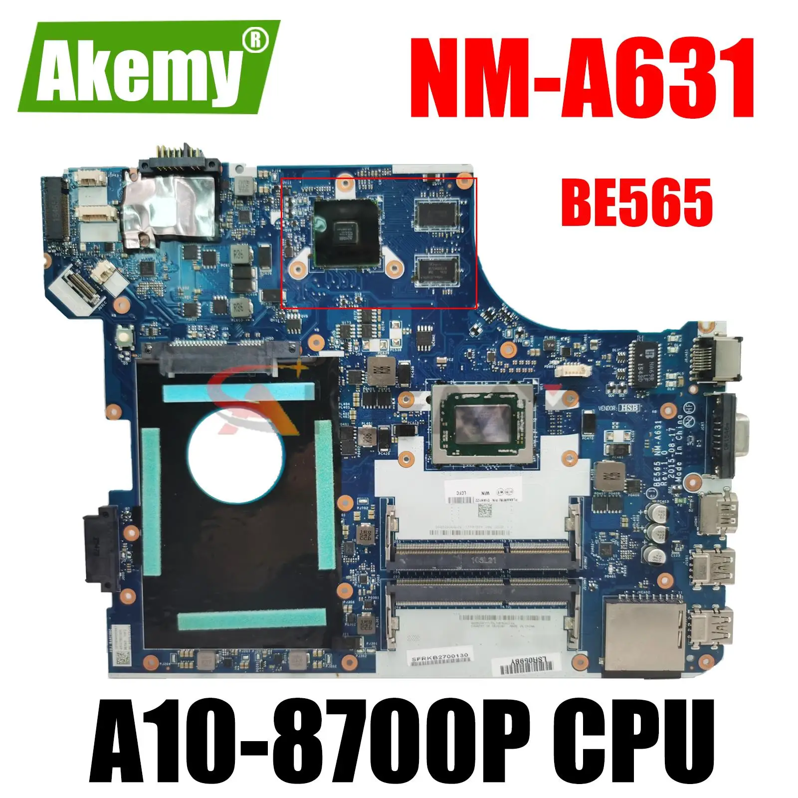 

For ThinkPad E565 Laptop Motherboard With A10-8700P CPU R6 M340DX 2GB GPU BE565 NM-A631 MB 100% fully Tested