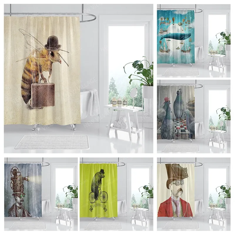 

Waterproof fabric shower curtains Bathroom curtain accessories Bath curtain for shower 180x200cm 240*200 anime boho decoration