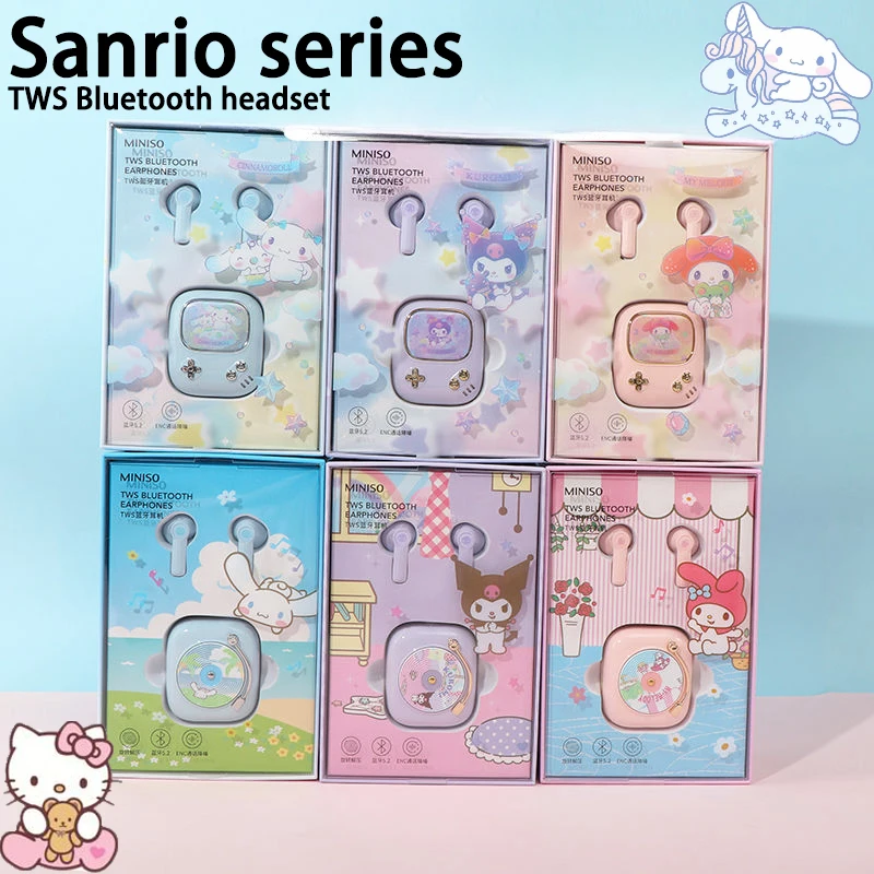 

Беспроводная Bluetooth-гарнитура Sanrio Kuromi Cinnamoroll с шумоподавлением