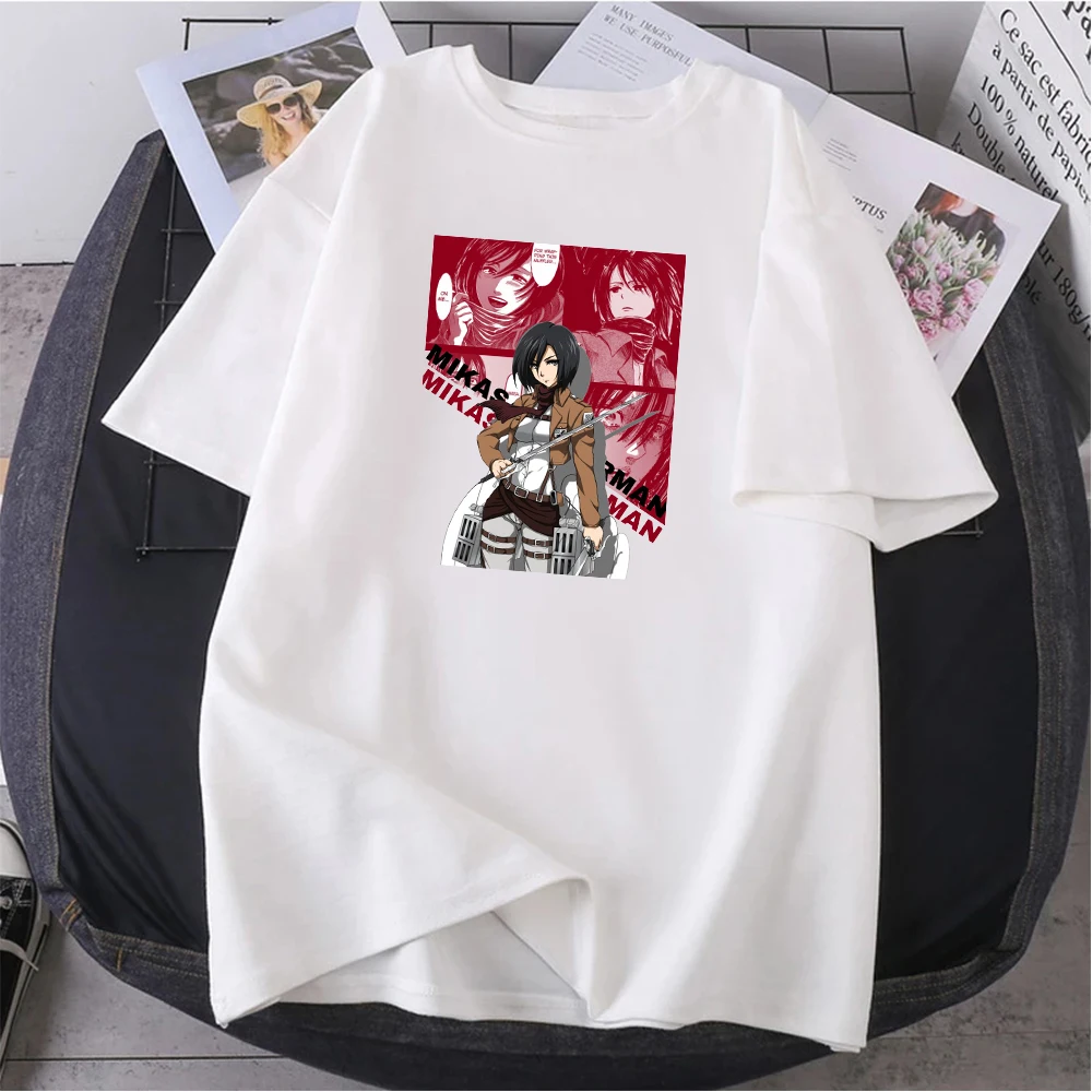 

Poster Attack On Titan Male Tshirts Casual Loose T-Shirts Summer Korean Fashion Tops Tee Hip Hop Japanese Anime Mens Clothing
