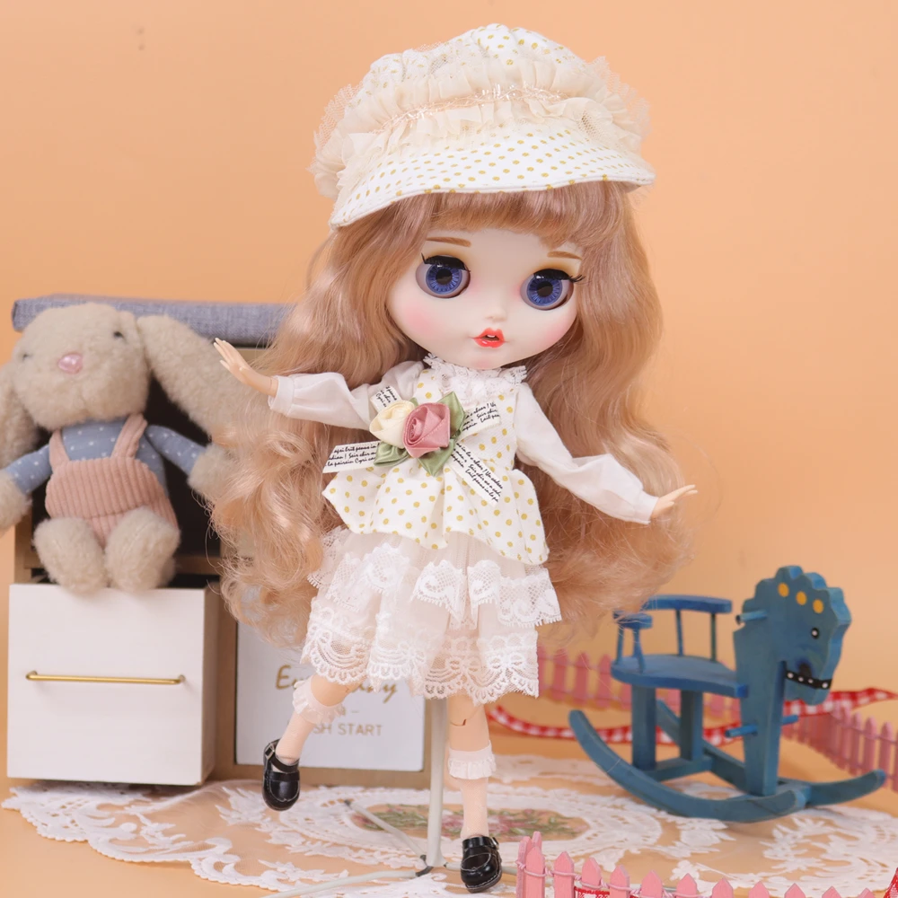 

Одежда для куклы ICY DBS Blyth с садом лилии винтажное кружевное платье с шапкой костюм 1/6 BJD Ob24 косплей аниме девушка