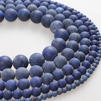 natural stone beads matte lapis lazuli beads frosted round loose beads 4 6 8 10 12mm for bracelets necklace jewelry making