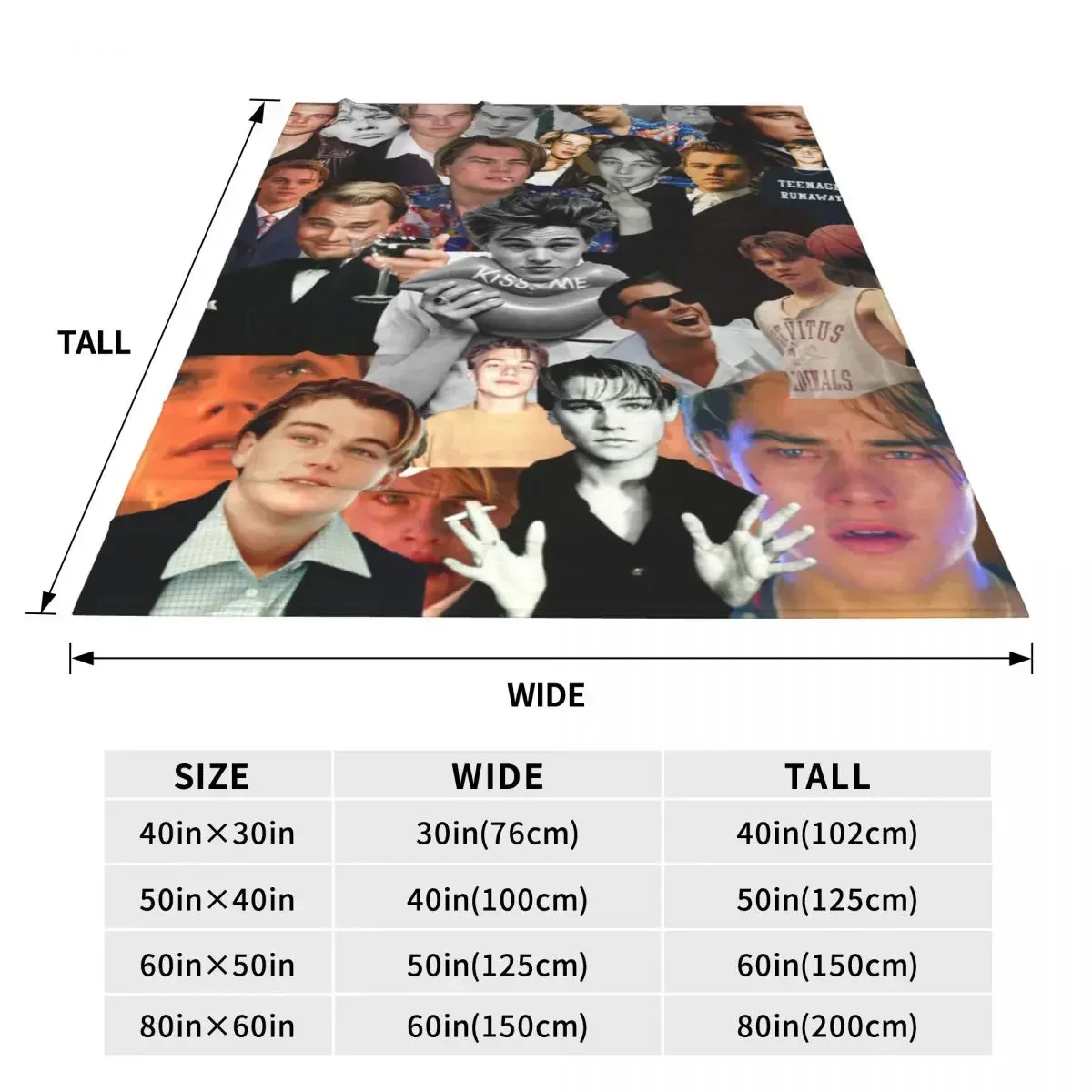 Леонардо Ди Каприо Стильное Фланелевое Одеяло Забавный Дизайн Актера Теплый
