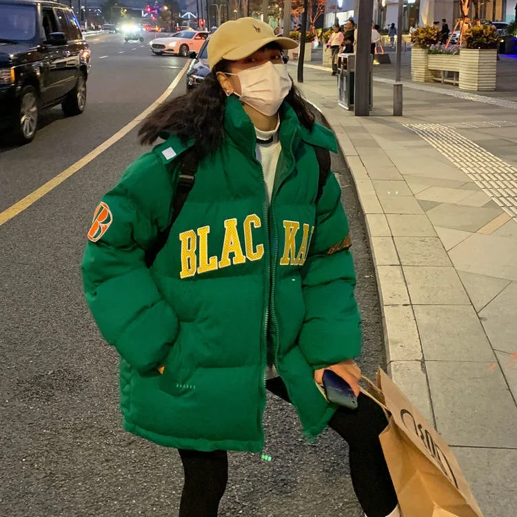 COLDYINGANA DOWN JACKET WOMAN Varsity Jacket Women's Winter Coats Thick Warm BLACK MAN JACKET Long Sleeves Female Coat Bomber