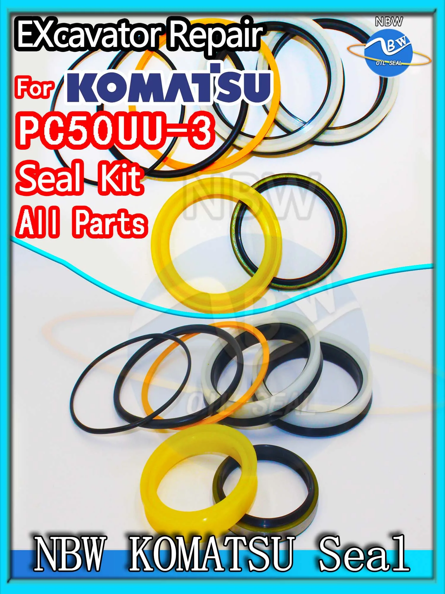 

For KOMATSU PC50UU-3 Excavator Oil Seal Kit High Quality Repair PC50UU 3 Floating Rebuild Parts MOTOR Piston Rod Shaft Dust BOOM
