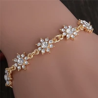 misananryne hot gold color austrian crystal sunflower brilliant unique chain bracelet womens jewelry