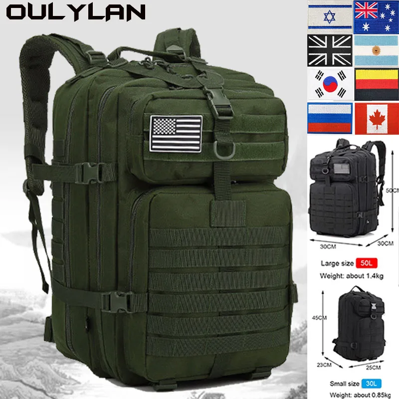 

Рюкзак OULYLAN для кемпинга, тактический рюкзак 30 л/50 л, уличные охотничьи рюкзаки, нейлоновый водонепроницаемый военный рюкзак, сумка для рыбалки