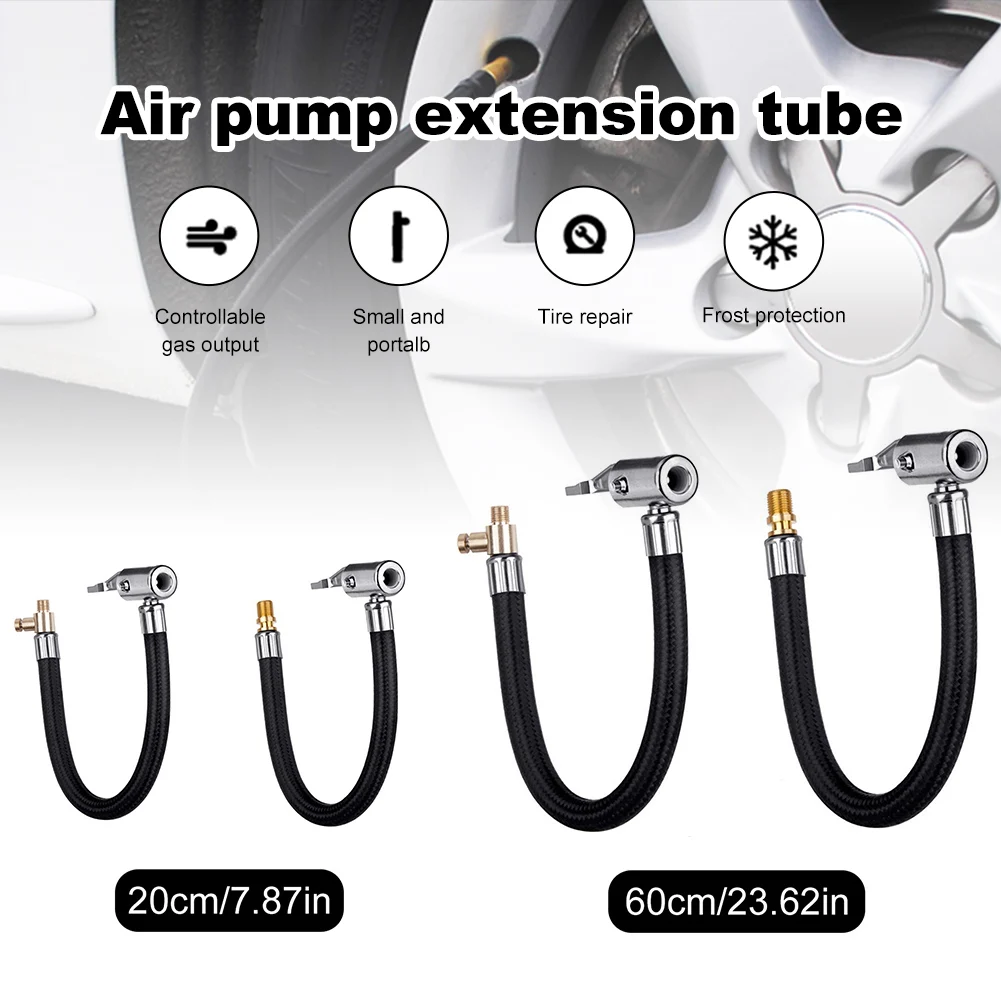 

Car Tire Inflator Hose Air Pump Extension Tube Adapter Can Be Deflated Air Chuck Lock for Motorcycle Bike Tyre Inflatable Tubes