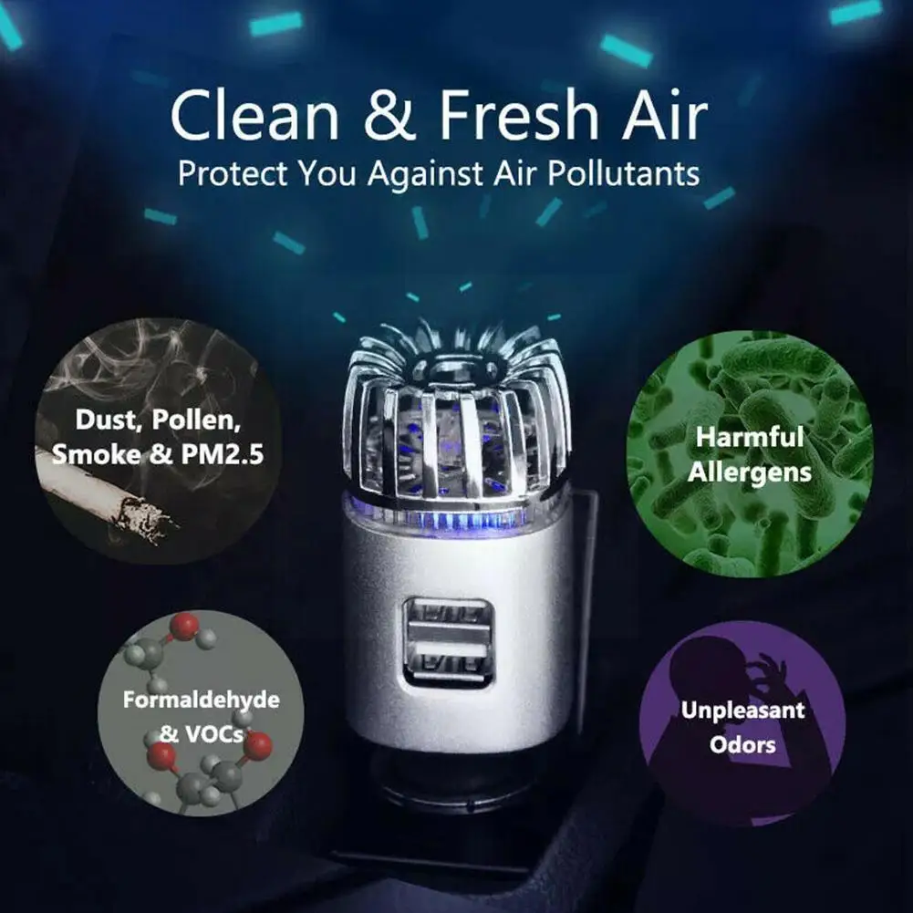 Автомобильный очиститель воздуха освежитель двойное зарядное устройство USB