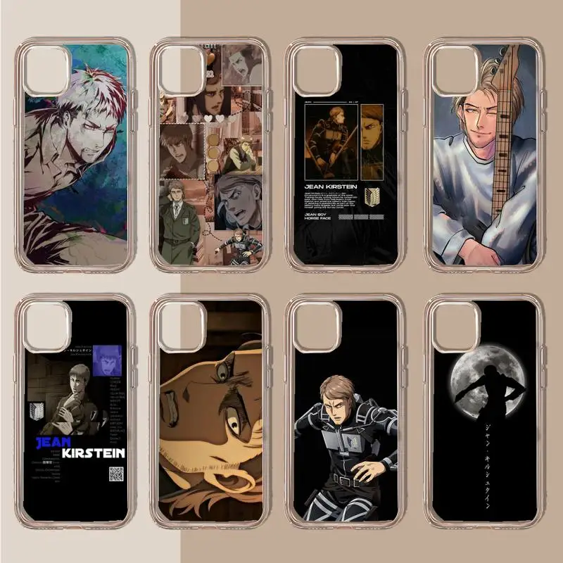 

Jean Kirstein Attack on Titan Phone Case Transparent soft For iphone 11 13 12 14 x xs xr pro max mini plus