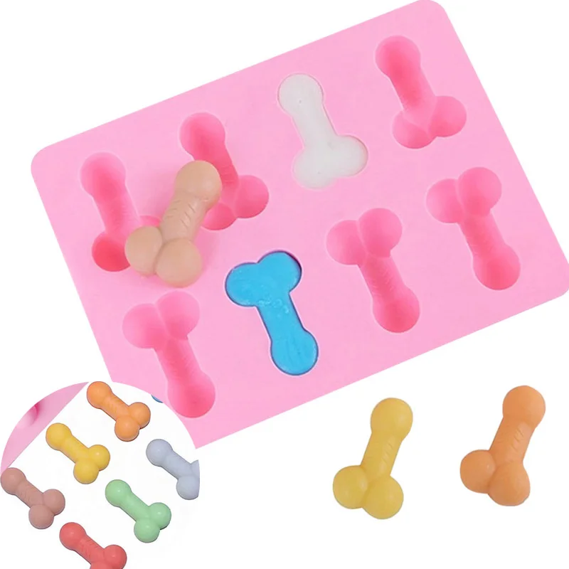 

3D Sexy Penis Cake Mold Dick Ice Cube Tray Silicone Soap Candle Moulds Sugar Mould Mini Cream Forms Craft Tools Chocolate Tool