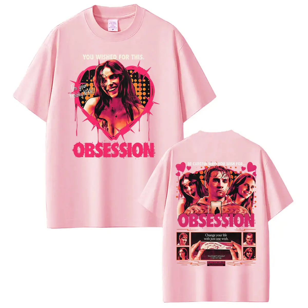 Фото Футболка One Wish Willow Obsession Horror Pink Punk 2026 Movie, модная готическая ретро-футболка для мужчин и женщин, летние топы, хлопковая футболка №5