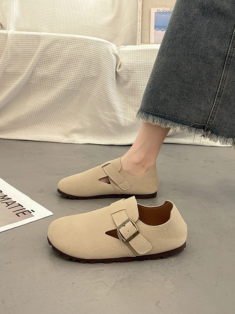 

Повседневная женская обувь, универсальные мягкие лоферы с мехом, женская обувь с круглым носком, осеннее платье без застежки в стиле ретро, новое осеннее базовое платье без шнуровки