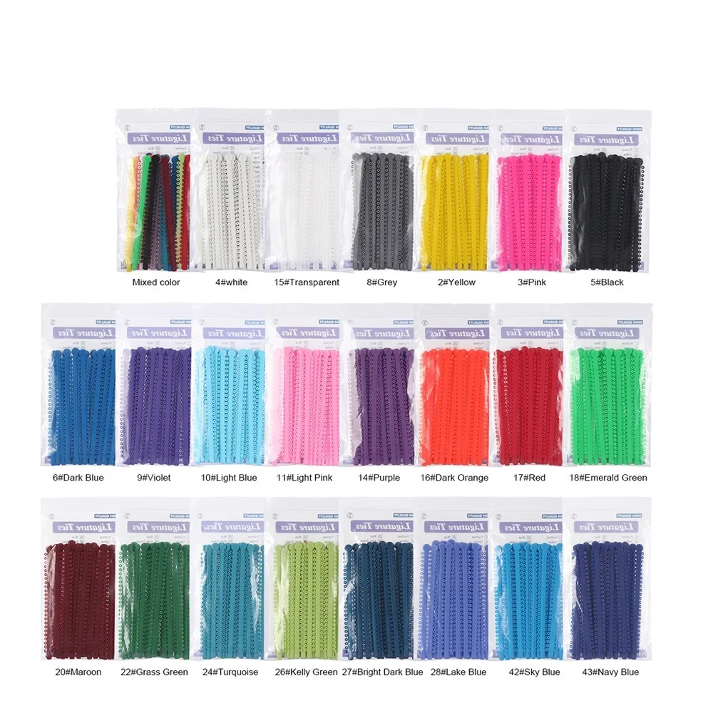 

1000pcs=20sticks Azdent Dental Orthodontic Ligature Ties Elastic Rubber Tooth ands Dentist Tools Braces Teeth Orthodontics
