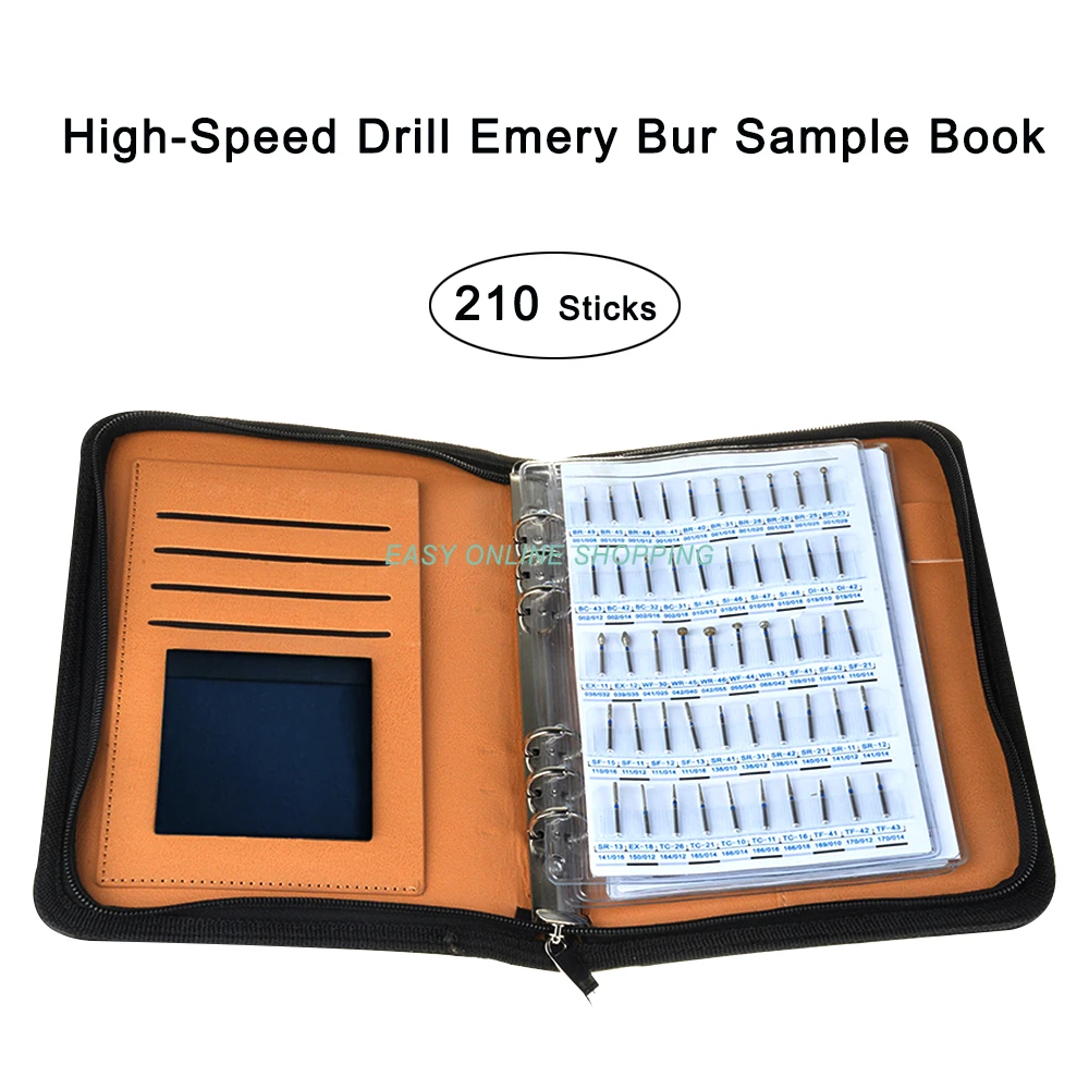 

1set 1.6mm Dental Diamond Burs 210 Models Demonstation Book for High Speed Handpiece