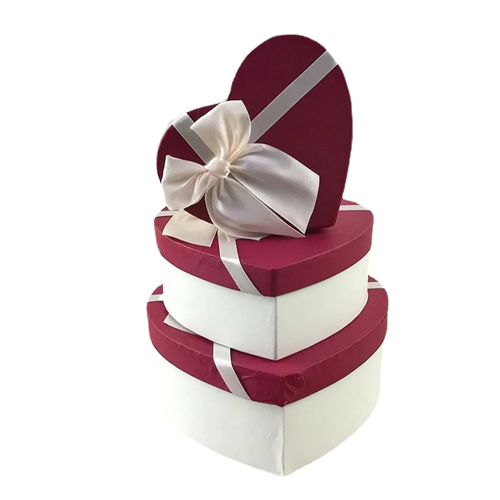

3 шт. подарочная коробка в форме сердца чехол с бантом Подарочная коробка изысканные бумажные подарочные коробки