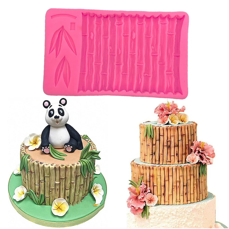 

3D Bamboo Leaf Silicone Mold Cake Border Fondant Mould Embossed Textured Imprint Gum Paste Mat Candy Chocolate Decorating Tools