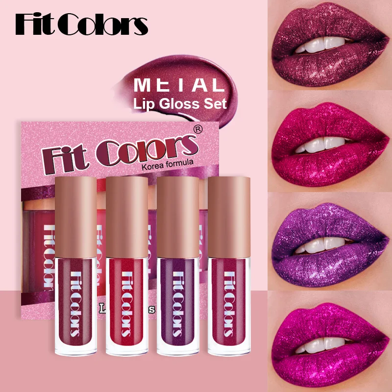 

Metallic non-stick cup lip gloss pearlescent diamond lip gloss liquid lip glaze lipstick