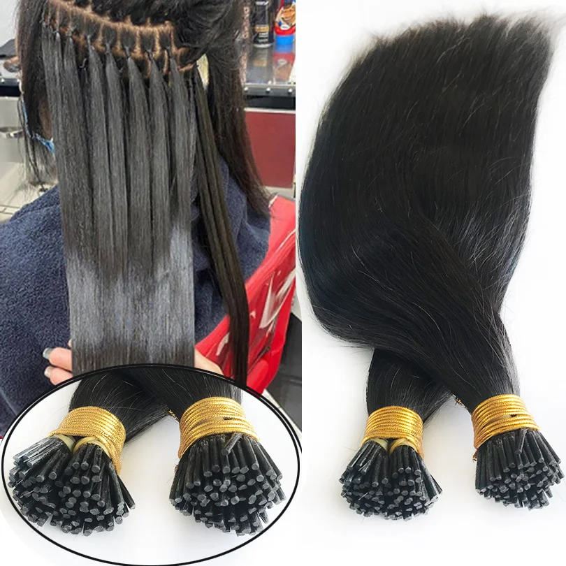 

Прямые волосы I Tip Microlinks для наращивания, человеческие волосы, бразильские волосы I Tip, наращивание волос для черных женщин, 100 прядей