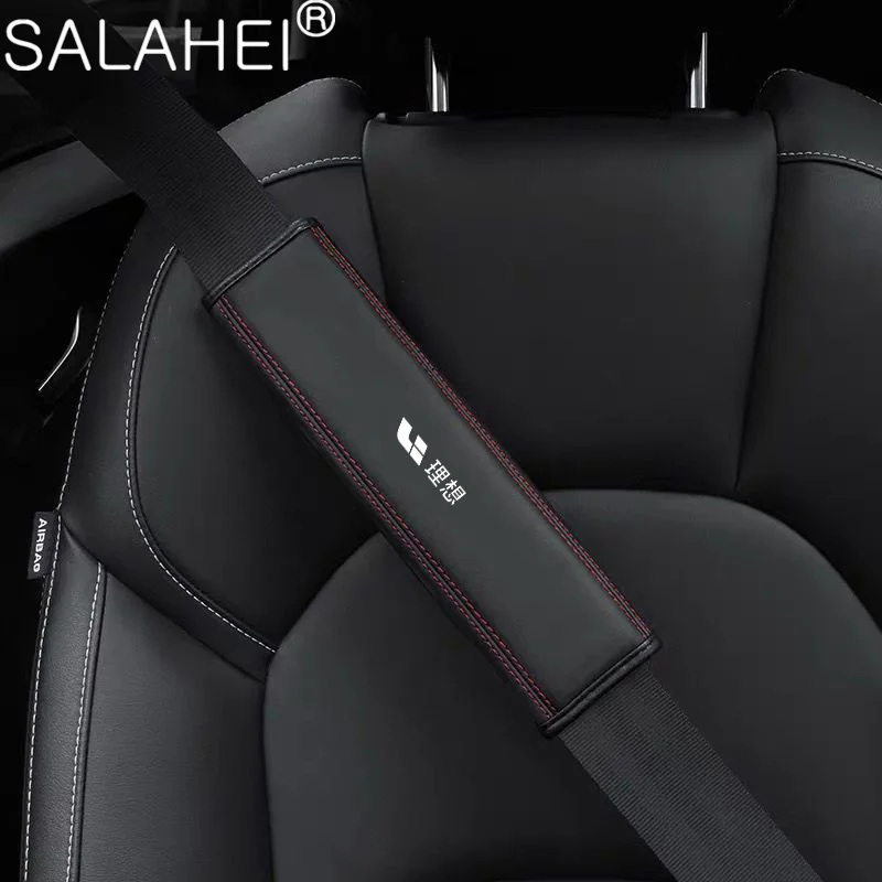 

2 Pcs Car Seat Belt Protective Cover Leather Safety Shoulder Pads For Ideal One LI L6 L7 L9 L8 2020-2023 S Auto Accessoires