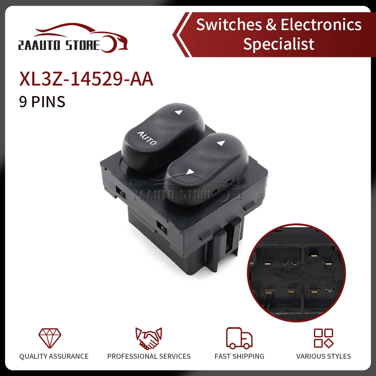 

Front Left Driver Side Car Master Power Window Switch XL3Z14529AA For Ford F150 F250 F350 For Ford Lobo XL3Z-14529-AA