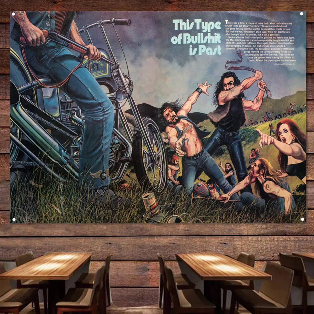Этот тип херни прошел художественный постер на мотоцикл настенный флаг декор