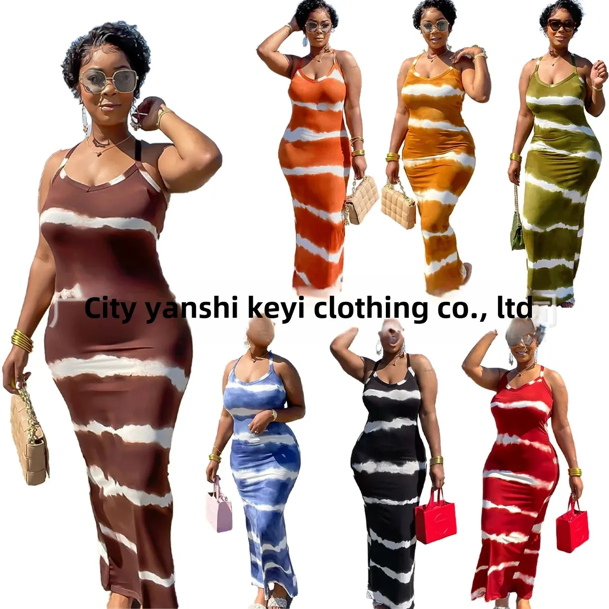 Amazon Большой запас H3193 женское платье-майка с принтом Повседневный стиль летняя