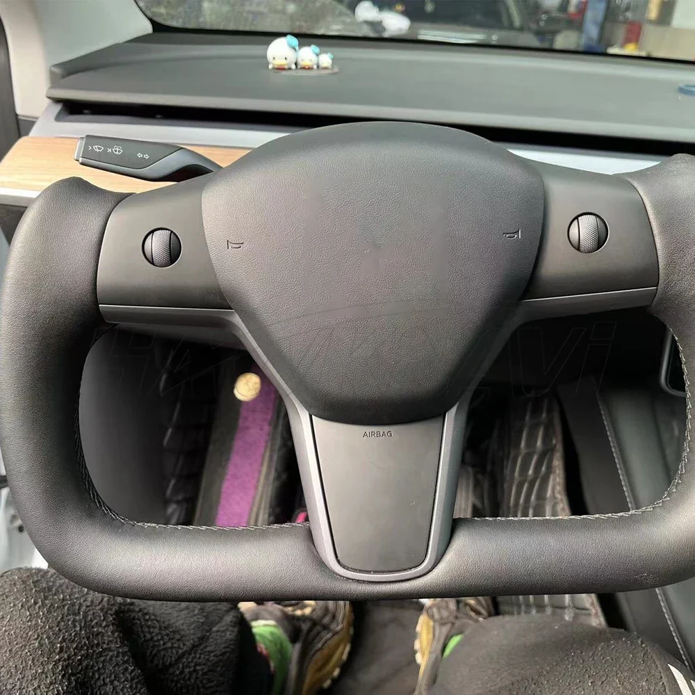 Hawknavi 350 мм руль с колюком для Tesla Model 3 Y модифицированный гоночный стиль кожа белый