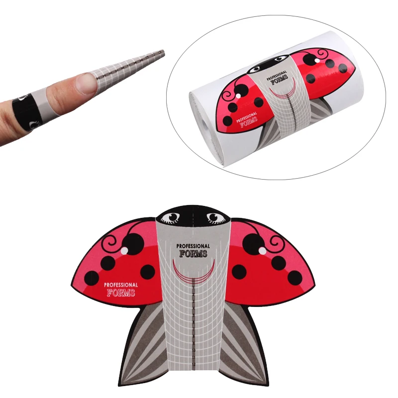 

100Pcs Swallow French Nail Form Tips Nail Extension Art Tools Acrylic Curve False Nails Art DIY Guide Forms Manicure Tools