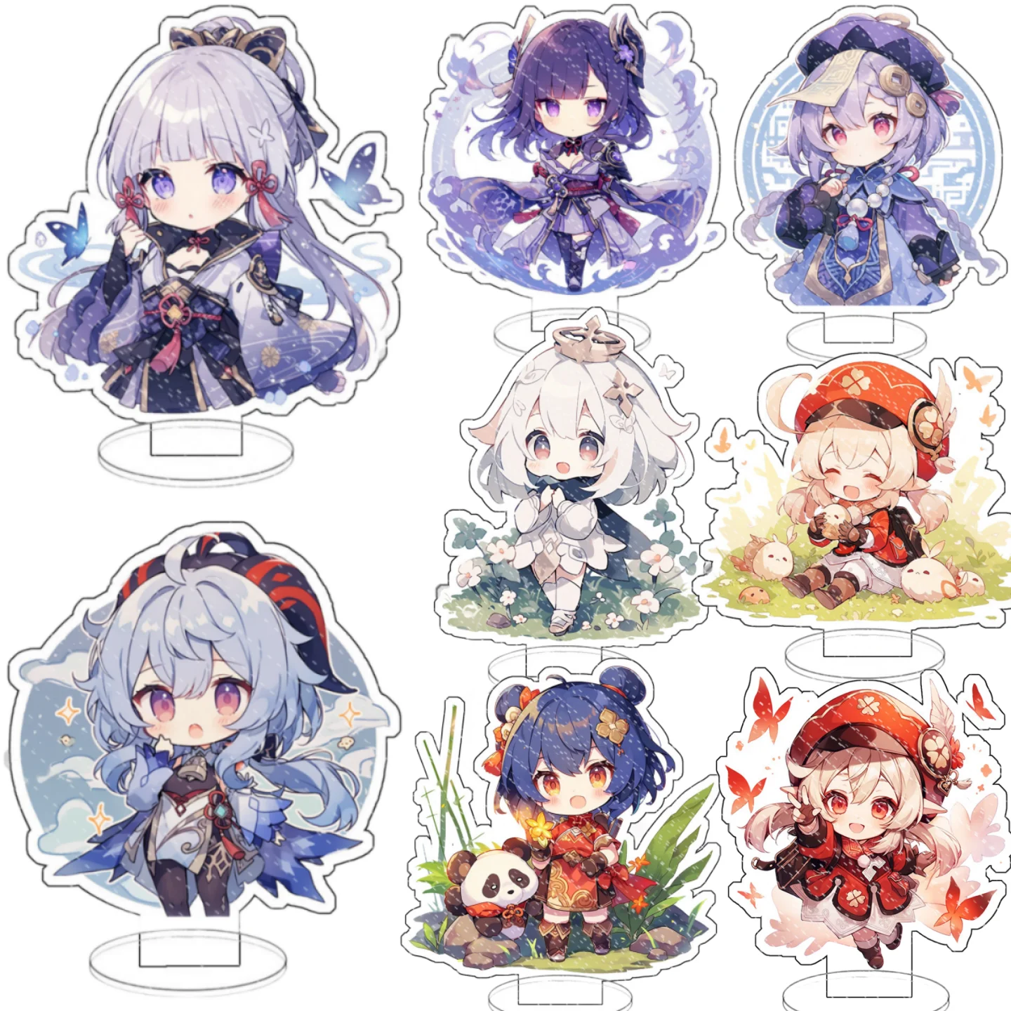 

New Anime Genshin Impact Raiden Shogun Cosplay Acrylic Figure Kamisato Ayaka Ganyu Cute Game Stand Desk Decor Fans Gift 10CM